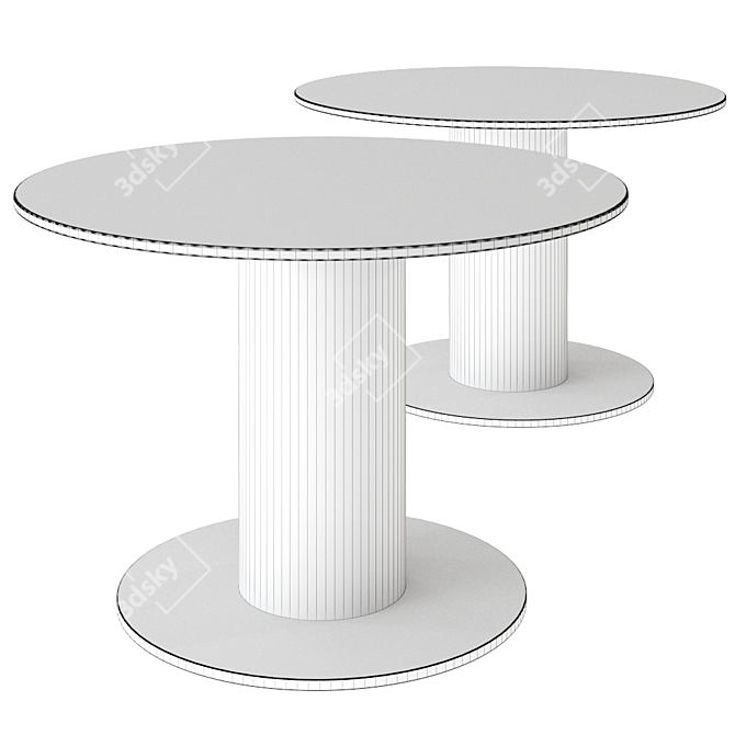 Tom Dixon Tube Wide Dining Table: Black Primavera Marble 3D model image 5