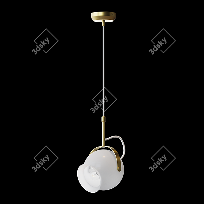 Elegant Glass Pendant Lamp 3D model image 2