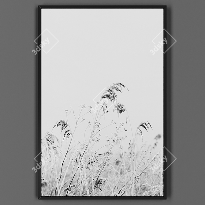 Elegant Black Framed Artwork 3D model image 1