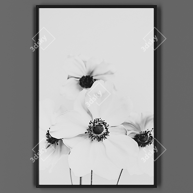 Elegant Black Picture Frame 3D model image 1