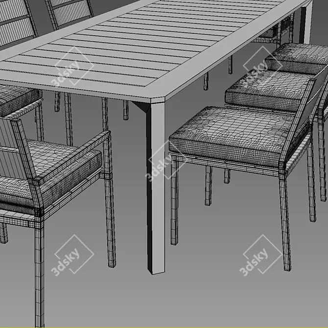 Elegant Palma Dining Table 3D model image 2