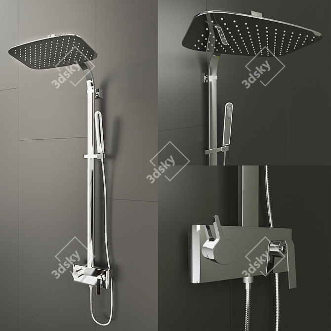 DEVIT Katarina 37520148 Rainfall Shower Combo 3D model image 1