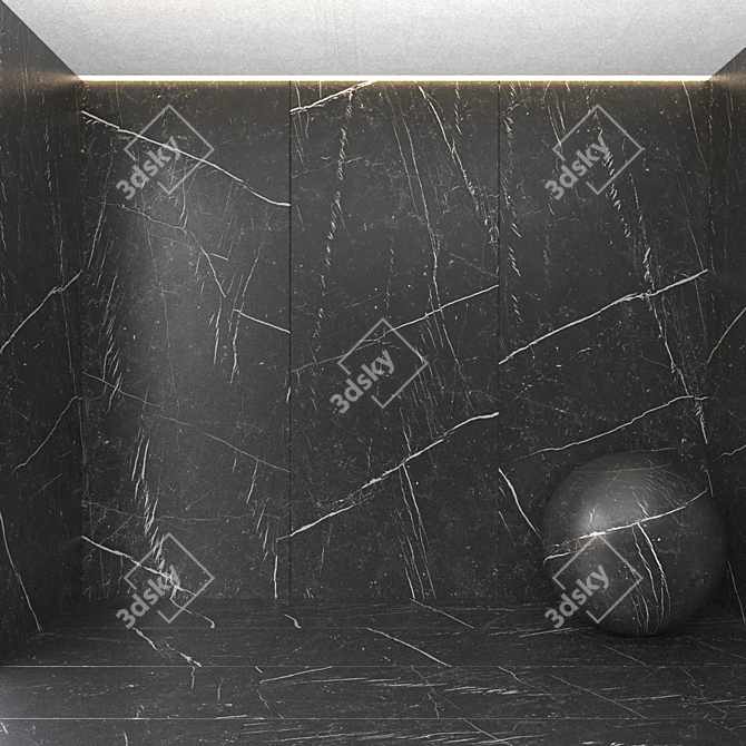 Elegant Nero Marquina Marble 3D model image 1