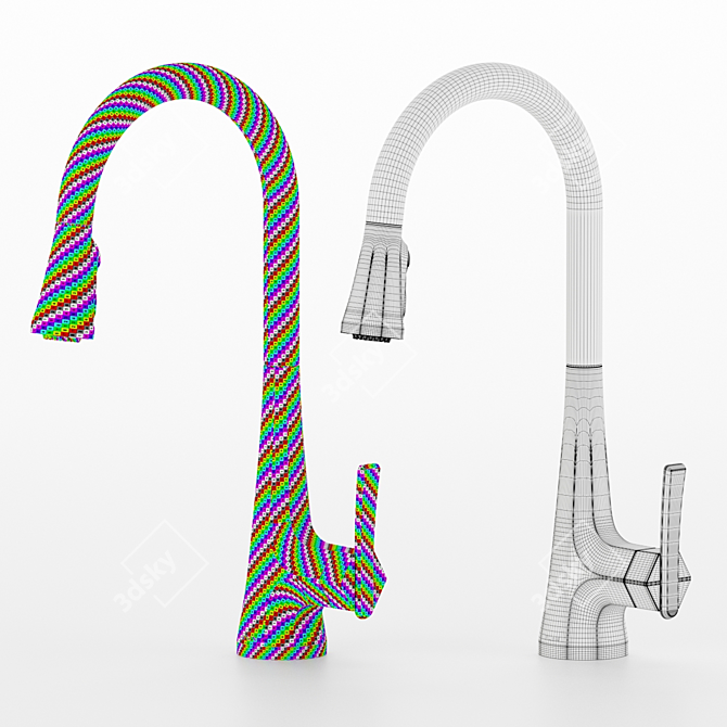 Sleek Sinema High Arc Kitchen Faucet 3D model image 4