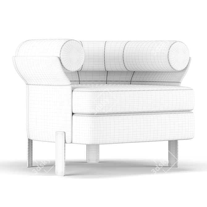 Elegant Comfort: Mattia Armchair 3D model image 4