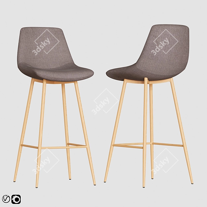 Samba Fabric Bar Stool | Modern Design 3D model image 6