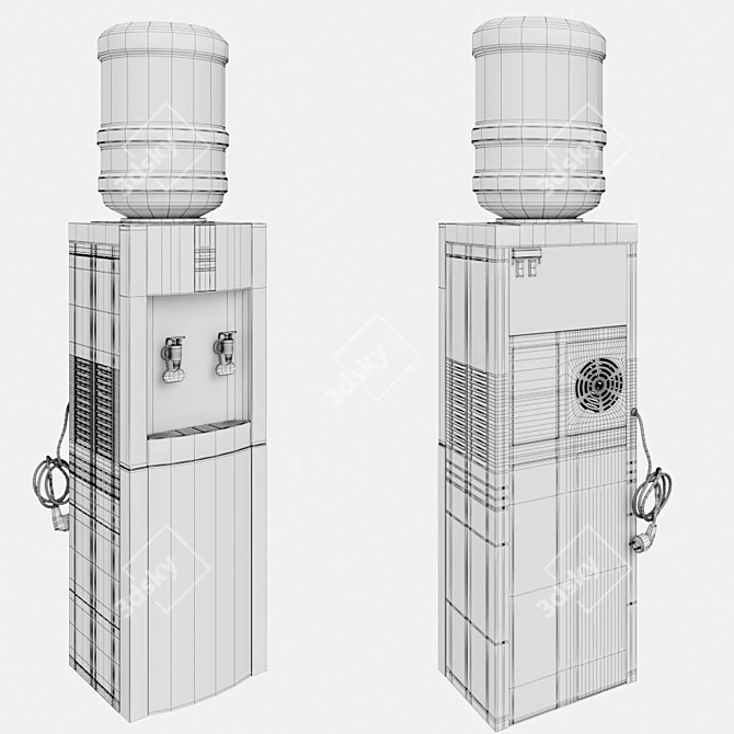 Sleek Water Cooler 3D model image 3