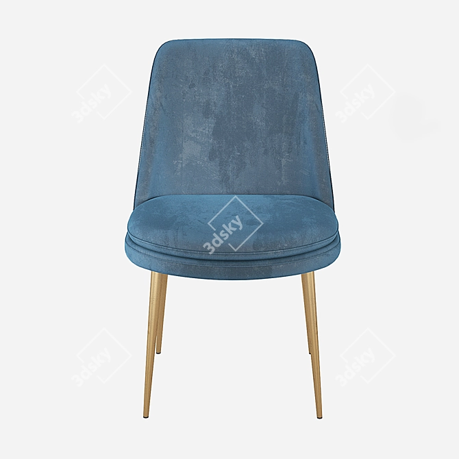 West Elm Finley Upholstered Dining Chair | Sleek Velvet Design 3D model image 5