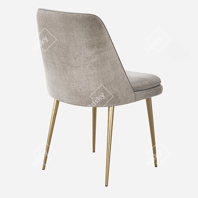 West Elm Finley Upholstered Dining Chair | Sleek Velvet Design 3D model image 1