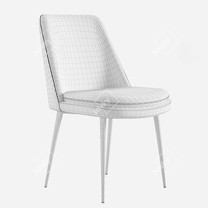 West Elm Finley Upholstered Dining Chair | Sleek Velvet Design 3D model image 2