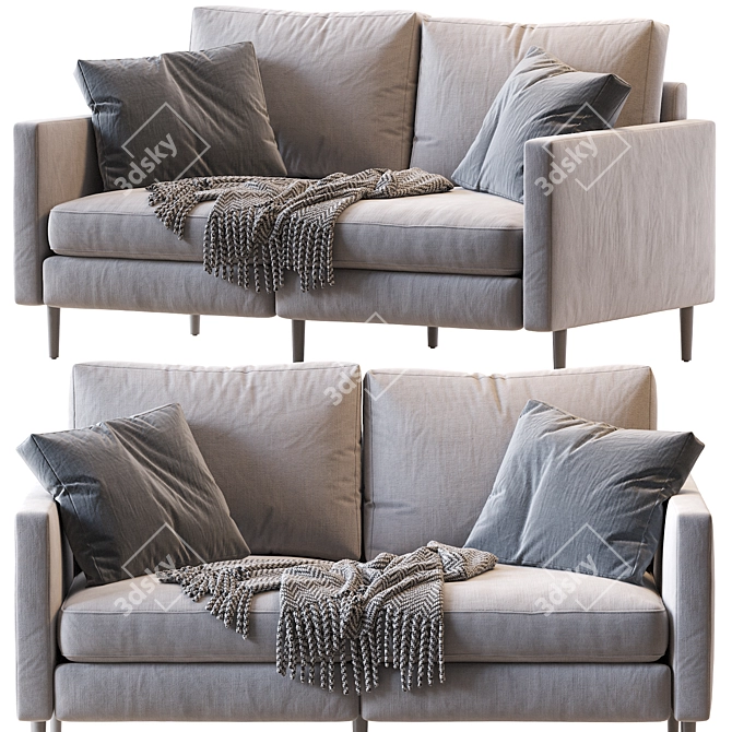 Modular Loveseat, Versatile Design 3D model image 1