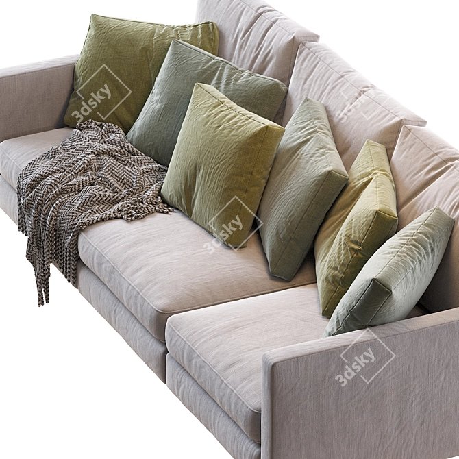 Modular 3-Seat Sofa, Stylish Design 3D model image 2