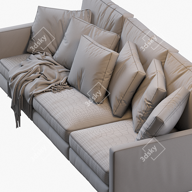 Modular 3-Seat Sofa, Stylish Design 3D model image 4