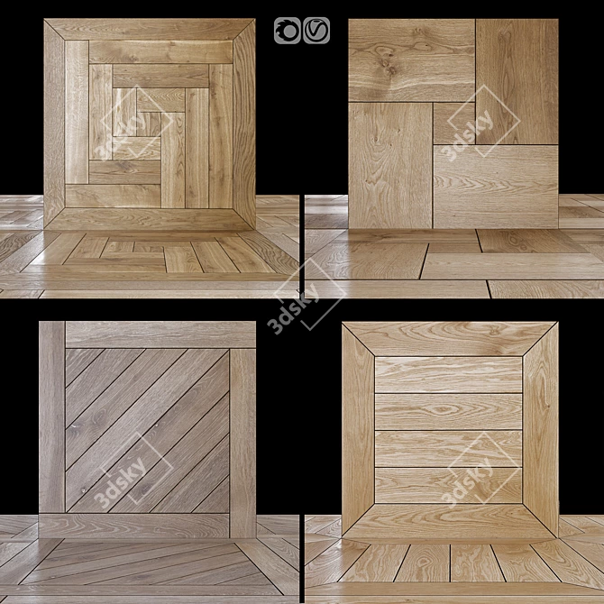 Modern Wooden Wall Decor 50x50cm 3D model image 1