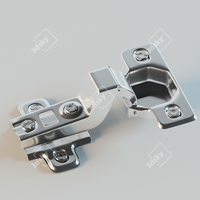 Smooth Motion Furniture Hinge 3D model image 1