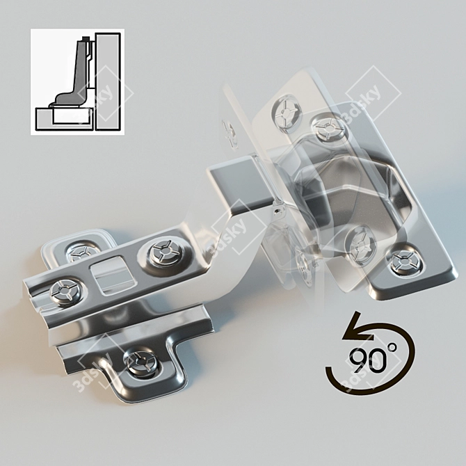 Smooth Motion Furniture Hinge 3D model image 4