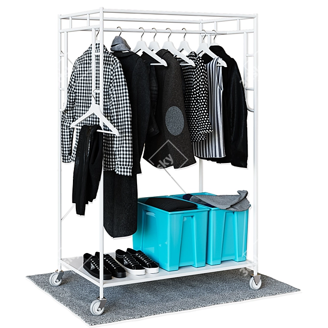 Modern Floor Hanger - Space-Saving Solution 3D model image 1