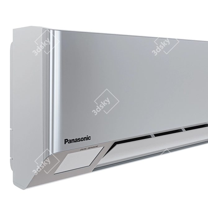 Compact and Powerful Panasonic Air Conditioner 3D model image 3