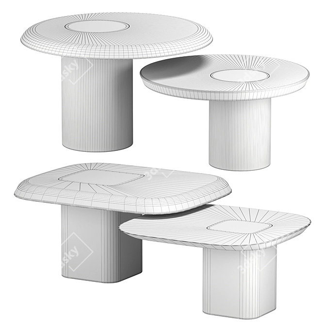 Modern Concrete VIGNOLE Console 3D model image 2