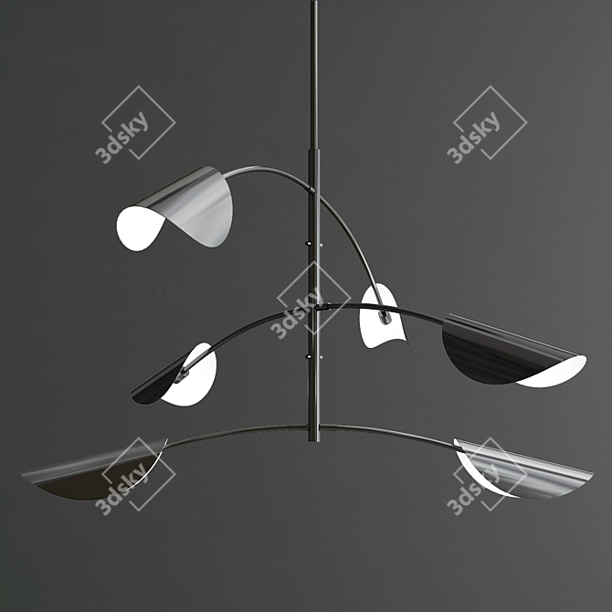 Sleek Metal LED Pendant - Movile 3D model image 2