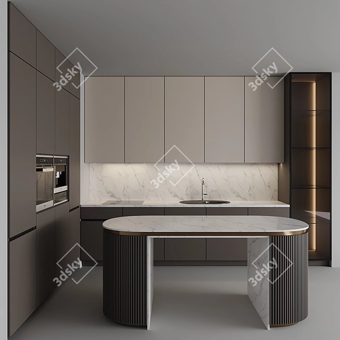 Modern Kitchen 3D Model 3D model image 2