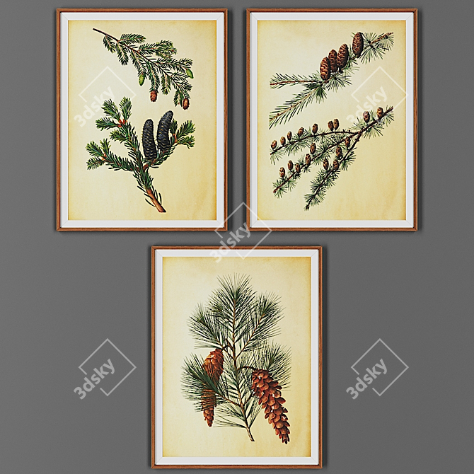 Wooden Frame Picture Collection 3D model image 1