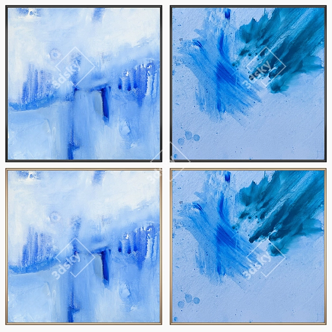 Multiframe Wall Paintings Set 3D model image 2