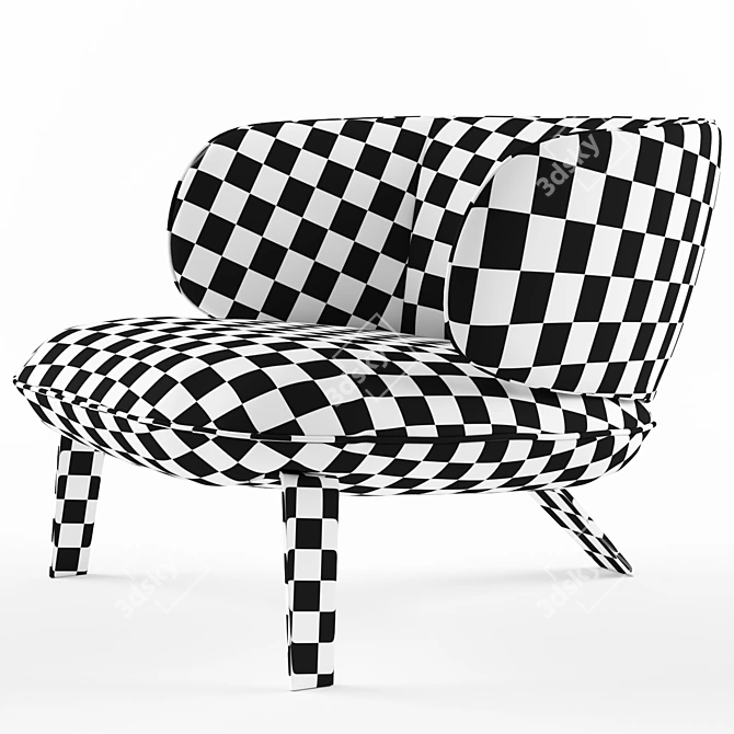 VEGA Fabric and Leather Armchair 3D model image 4