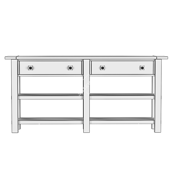 Rustic Benchwright Console Table 3D model image 5