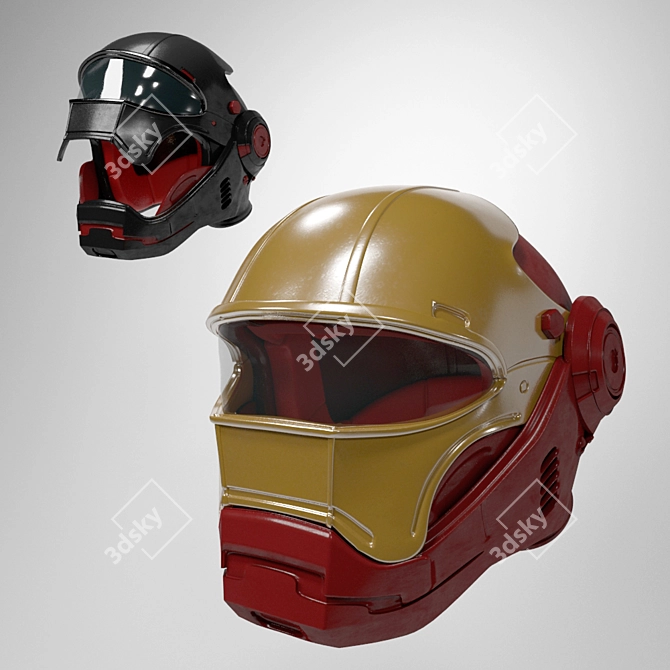 Iron Hero Motorcycle Helmet 3D model image 2