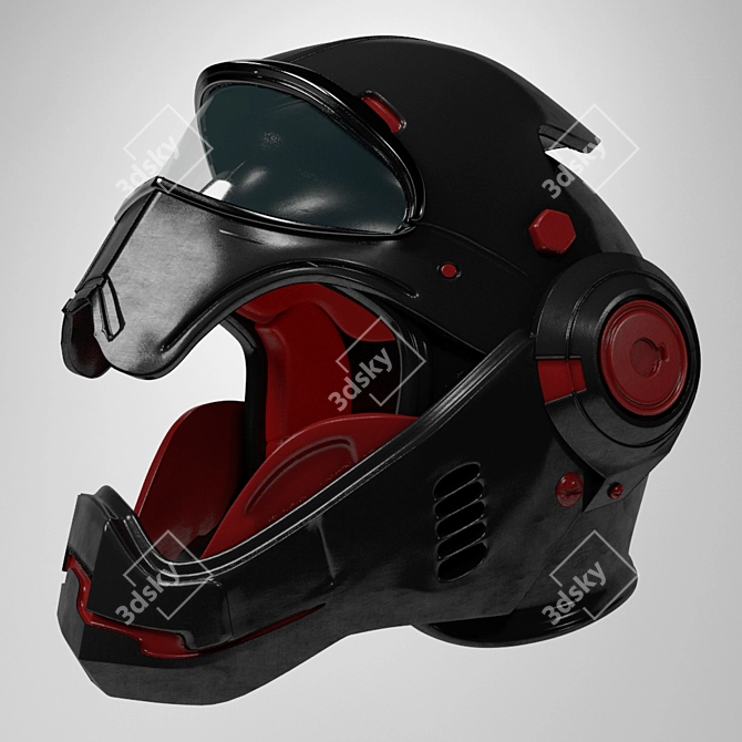 Iron Hero Motorcycle Helmet 3D model image 3