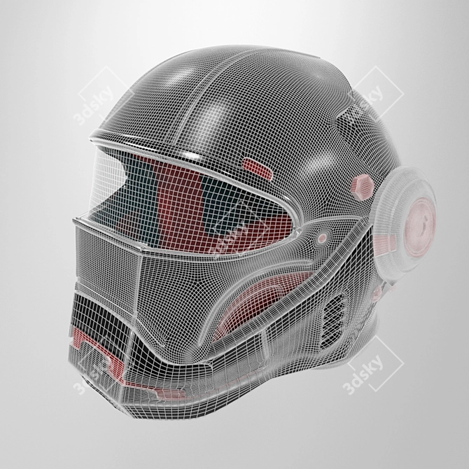 Iron Hero Motorcycle Helmet 3D model image 5