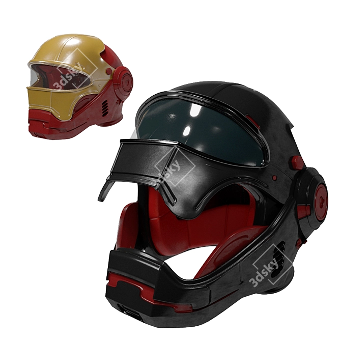 Iron Hero Motorcycle Helmet 3D model image 6