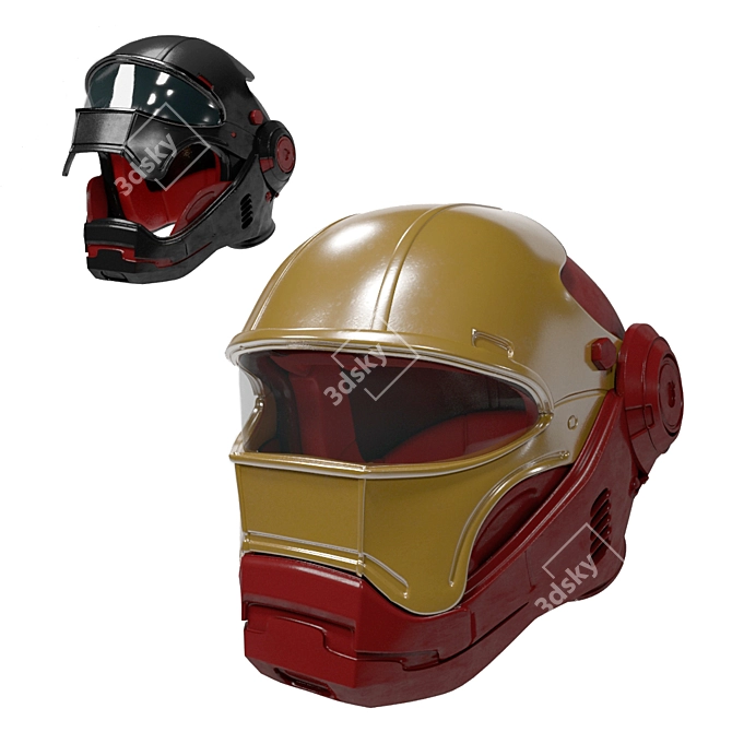 Iron Hero Motorcycle Helmet 3D model image 7