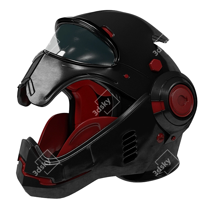 Iron Hero Motorcycle Helmet 3D model image 8