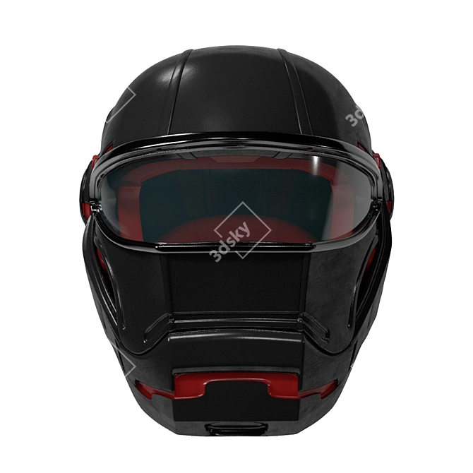 Iron Hero Motorcycle Helmet 3D model image 9