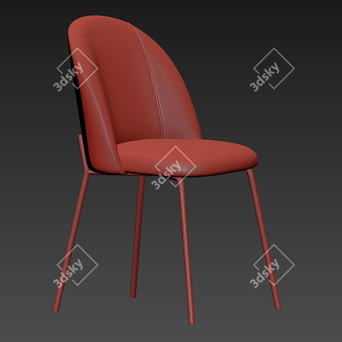 Modern Minimalist Dining Chair 3D model image 5