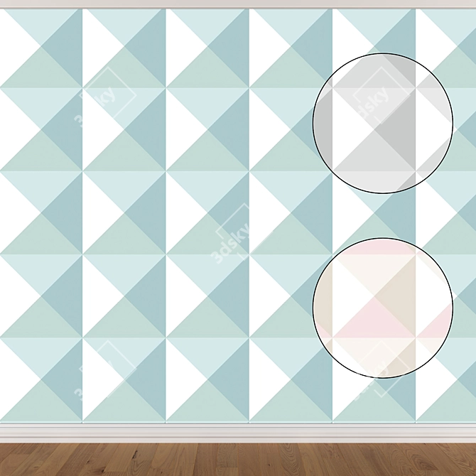 Seamless Wallpaper Set (3 Colors) 3D model image 1