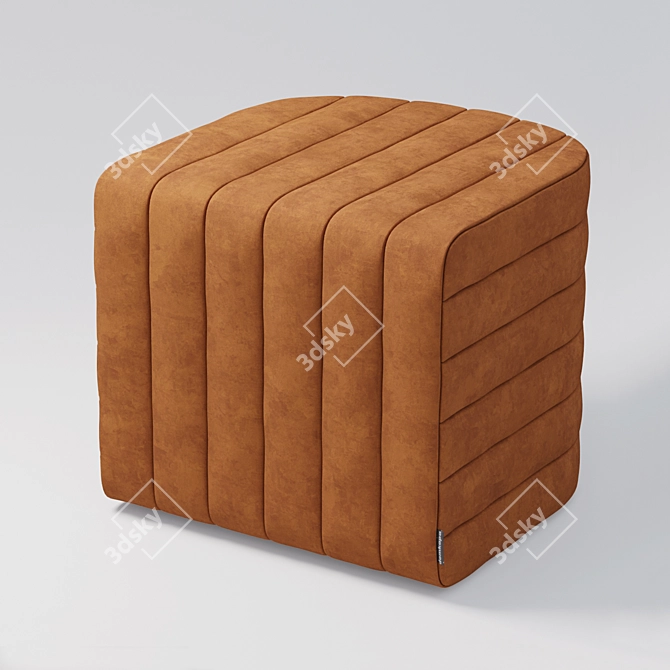 Zigzag Pouf: Stylish Comfort for Your Space 3D model image 1