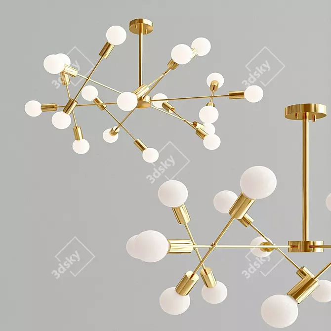 Nordic Glass Chandelier | Personality & Style 3D model image 2