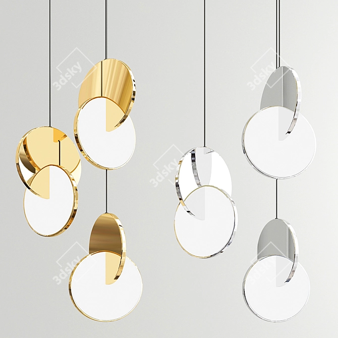 Elegant Pendant Lighting Set 3D model image 2