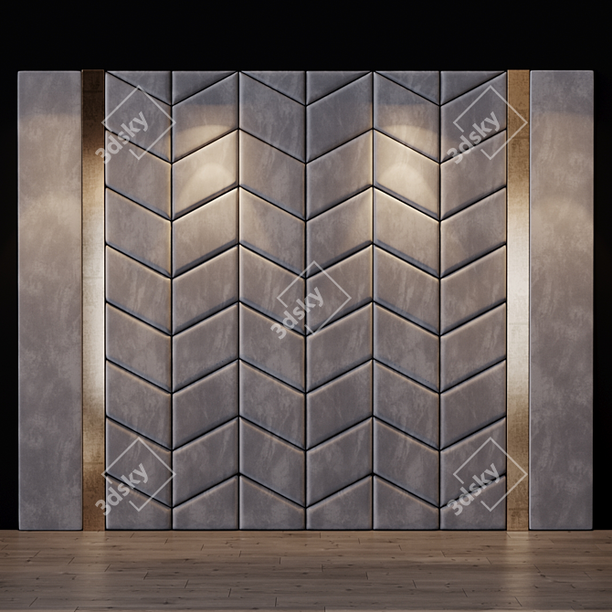 Title: Elegant Wall Panel Set 3D model image 1