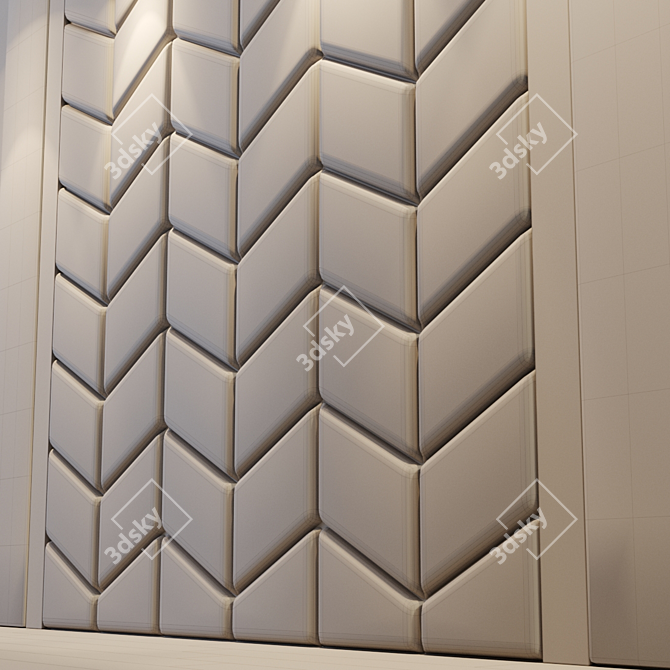 Title: Elegant Wall Panel Set 3D model image 5