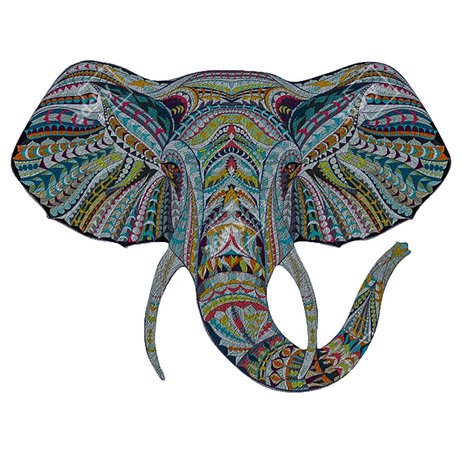 Etno Elephant Tree Art: Vibrant African Symbol 3D model image 4