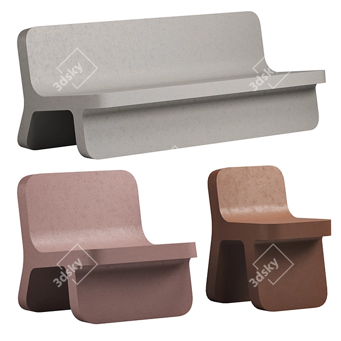 TORCELLO | Stylish Cimento Bench 3D model image 1