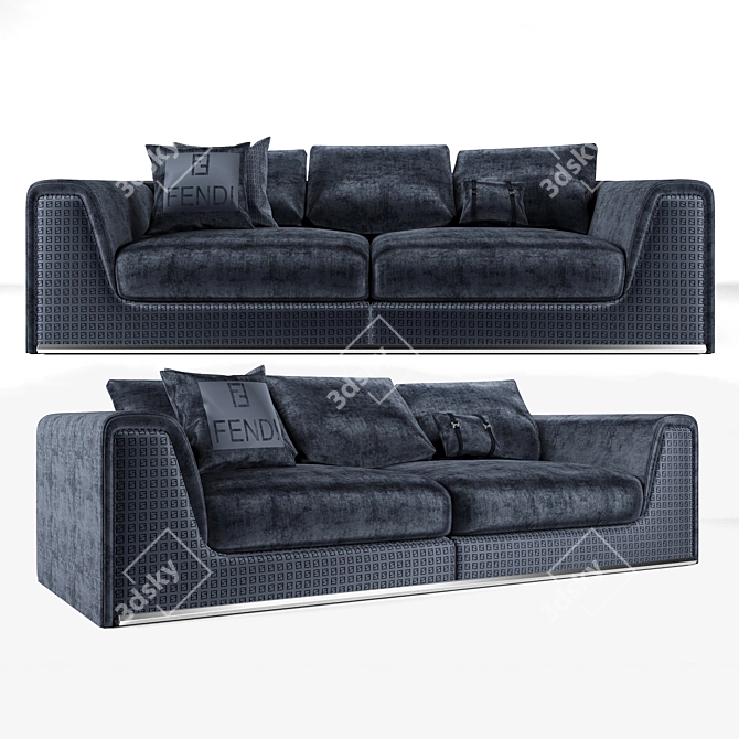 Luxurious Fendi Casa Sofa: Unrivalled Elegance 3D model image 1