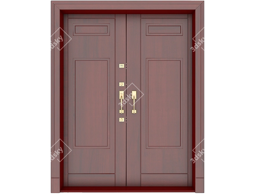 Double-Leaf Entry Door 3D model image 2