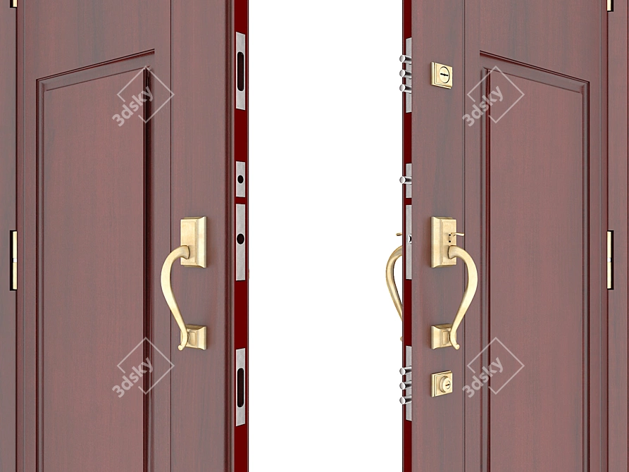 Double-Leaf Entry Door 3D model image 3