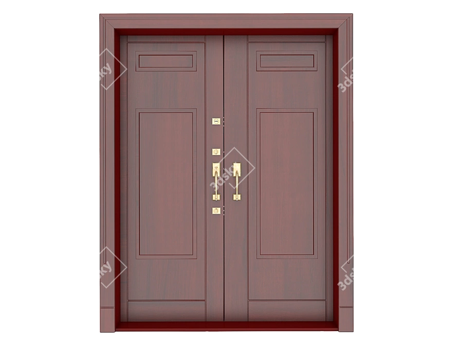 Double-Leaf Entry Door 3D model image 7