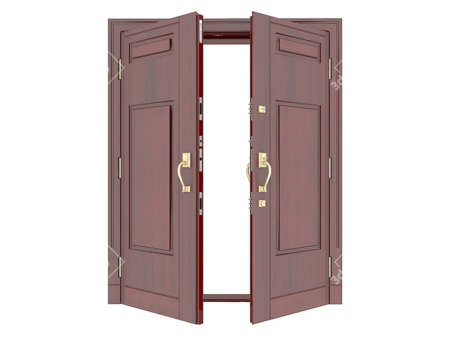 Double-Leaf Entry Door 3D model image 8